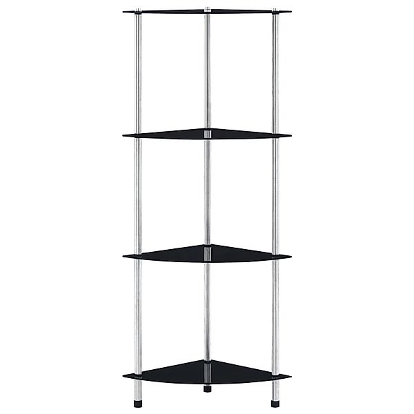 vidaXL Regal mit 4 Ablagen Schwarz 30x30x100 cm Hartglas günstig online kaufen