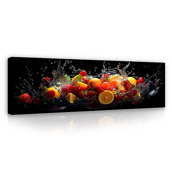 Wallarena Leinwandbild Küche Obst Wasser Schwarz günstig online kaufen