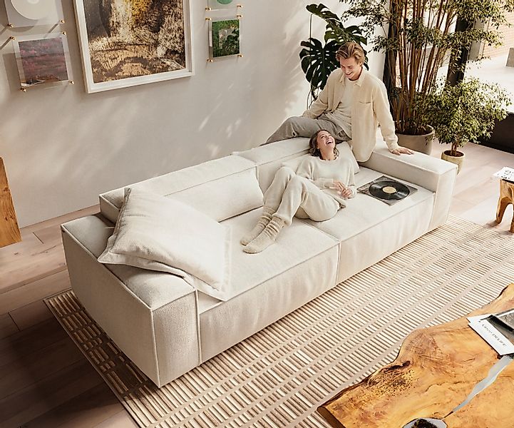 Big-Sofa Freestyle Cozy 280x110 cm Bouclé Soft Beige günstig online kaufen