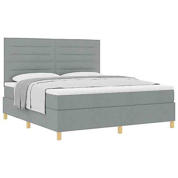 vidaXL Boxspringbett mit Matratze Hellgrau 180 x 200 cm Stoff 3339560 günstig online kaufen