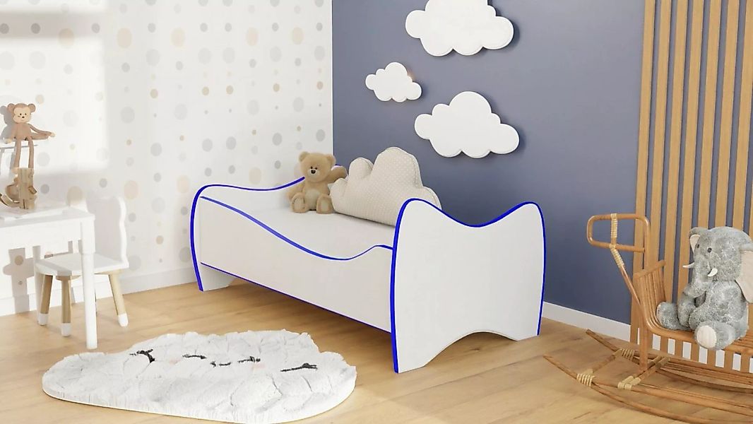 Stillerbursch Jugendbett 80x160 Kinderbett Blau-Weiss mit Matratze Standard günstig online kaufen