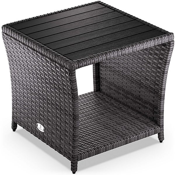 Polyrattan Beistelltisch Vedis Grau 45x45x40cm günstig online kaufen