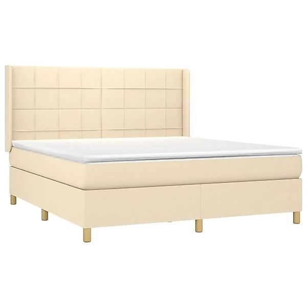 vidaXL Boxspringbett mit Matratze & LED Creme 160x200 cm Stoff 3138890 günstig online kaufen