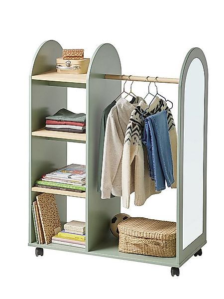 vertbaudet Wandgarderobe Kinderzimmer Kleiderständer mit Spiegel REGENBOGEN günstig online kaufen