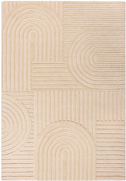 FLAIR RUGS Wollteppich »Zen Garden«, 10 mm Höhe, 100% Wolle, Hoch-Tief-Effe günstig online kaufen