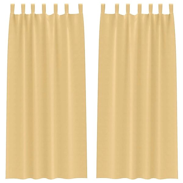 vidaXL Verdunkelungs-Vorhänge mit Ringen Beige Polyester 4107535 günstig online kaufen
