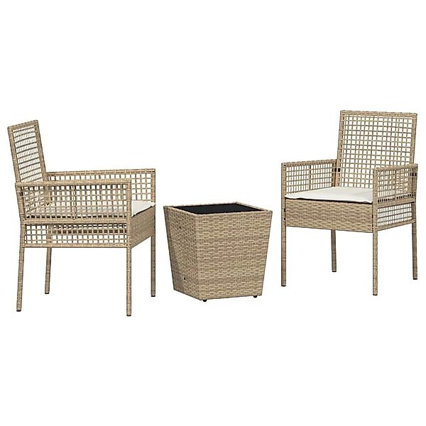 vidaXL Garten Bistro Set 3-Tlg Beige Poly Rattan 3334959 günstig online kaufen
