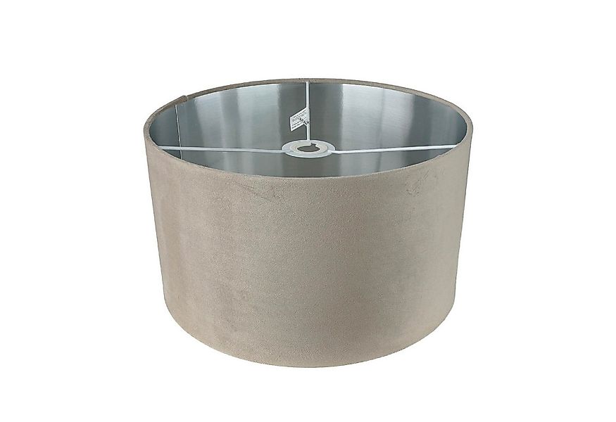 Licht-Erlebnisse Lampenschirm GIRONA, in Taupe Silber gebürstet Ø 38 cm Sto günstig online kaufen