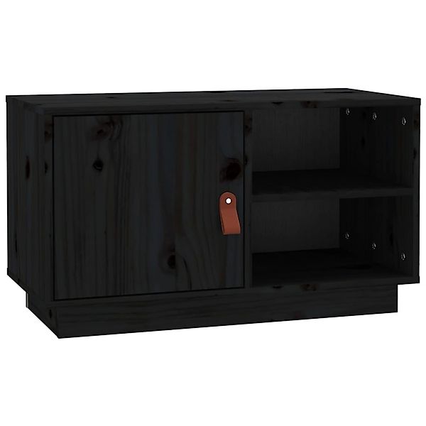 VidaXL TV-Schrank Schwarz 70x34x40 cm Massivholz Kiefür günstig online kaufen