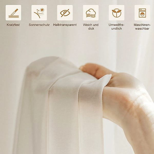 Simloveve Gardine Weiß Längsstreifen klassische Design günstig online kaufen