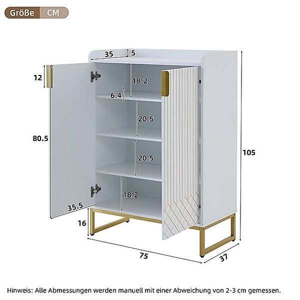 HAUSS SPOLE Schuhschrank Aufbewahrungsschrank mit Metallbeinen, goldfarbene günstig online kaufen
