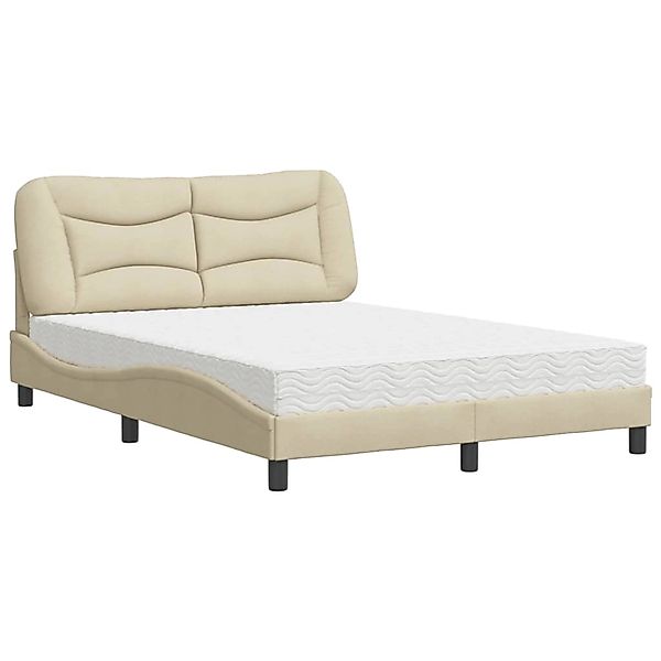 vidaXL Bett mit Matratze Creme 140x190 cm Stoff2008834 günstig online kaufen