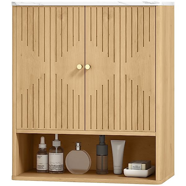 HOMCOM Wandmontierter Badezimmerschrank, Hängender Badezimmer-Wandschrank m günstig online kaufen