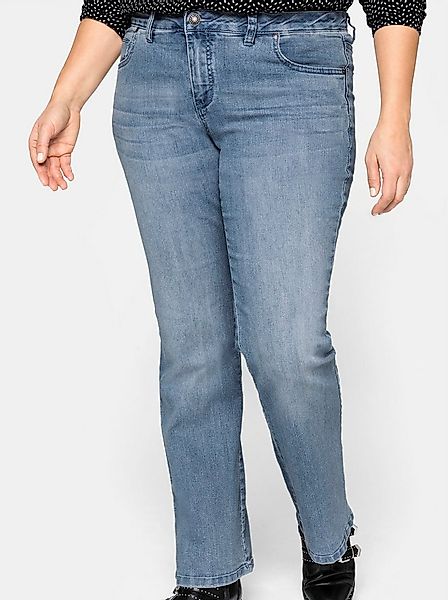 Sheego Bequeme Jeans Bootcut-Jeans . in 5-Pocket-Form, mit Used-Effekten günstig online kaufen