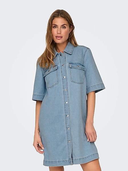 ONLY Jeanskleid "ONLBELLE S/S BUTTON DRESS DNM GUA NOOS" Brusttaschen günstig online kaufen