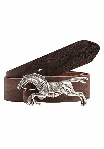 Rettungsring Gürtel Ledergürtel mit Pferde-Koppelschließe günstig online kaufen