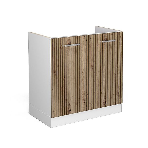 Vicco Spülenunterschrank R-Line, Artisan-Eiche/Weiß, 80 cm günstig online kaufen