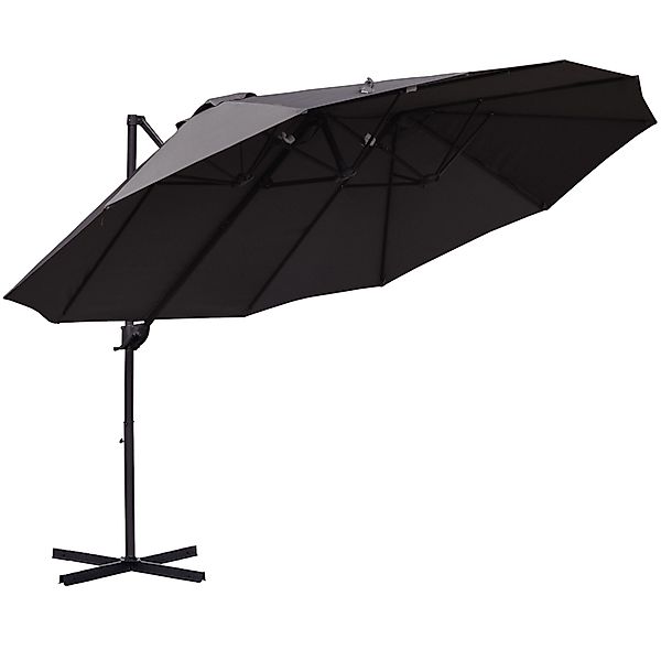 Outsunny Sonnenschirm Doppelsonnenschirm mit Kurbel Verstellbarer günstig online kaufen