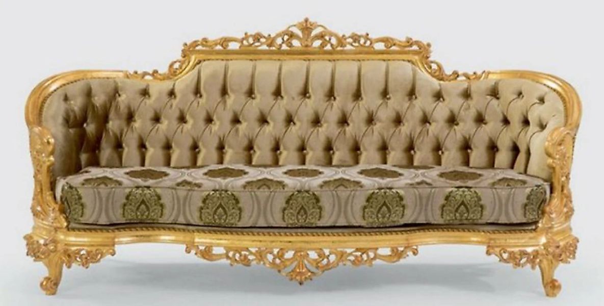 Casa Padrino Sofa Luxus Barock Sofa Grün / Grau / Gold 235 x 95 x H. 110 cm günstig online kaufen