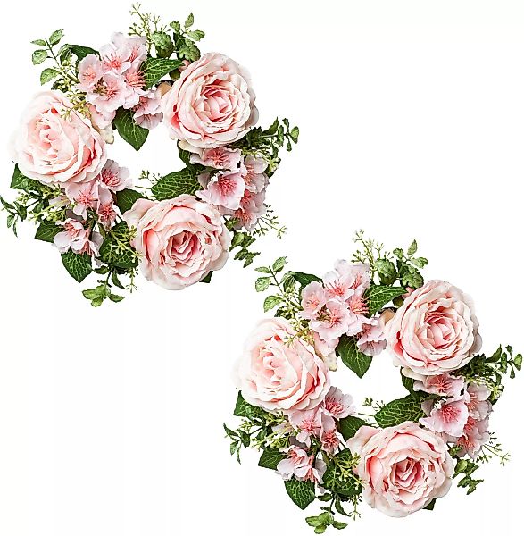 Creativ green Kunstblume "Kerzenring Rosen und Blüten", im 2er Set günstig online kaufen