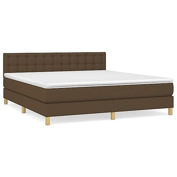 vidaXL Boxspringbett, Boxbett mit Matratze Dunkelbraun 160x200 cm Stoff günstig online kaufen