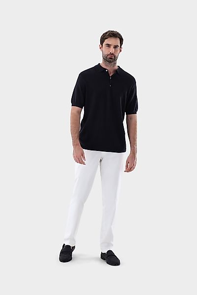 Strick-Poloshirt mit Reiskorn Optik günstig online kaufen