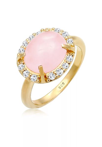 Elli Premium Fingerring "Rose Quartz Topas Edelstein 925 Sterling Silber" günstig online kaufen