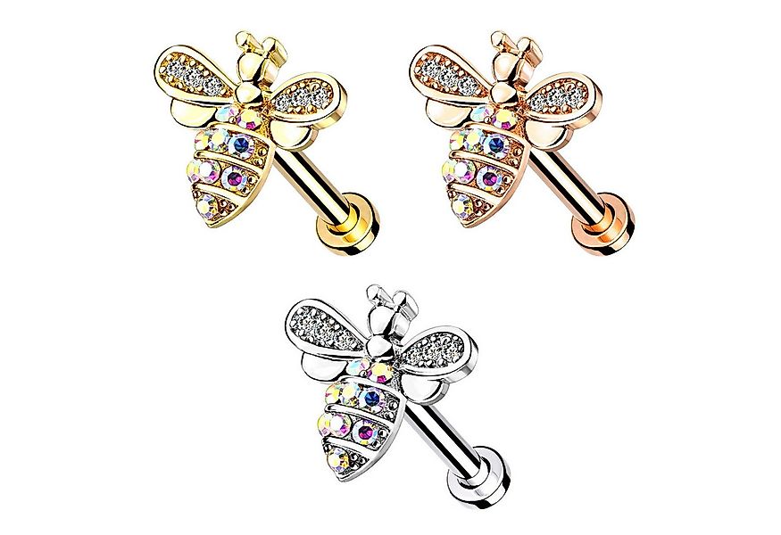 Taffstyle Piercing-Set Ohr Tragus Knorpel Labret Piercing Stecker Kristall günstig online kaufen