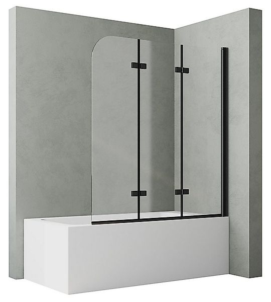 Hopibath Duschwand für Badewanne Schwarz 140x140 130x140 120x140, 6mm beids günstig online kaufen