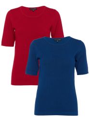 MIALUSSO Rundhalspullover Halbarmshirt (2er Pack, 2-tlg) günstig online kaufen