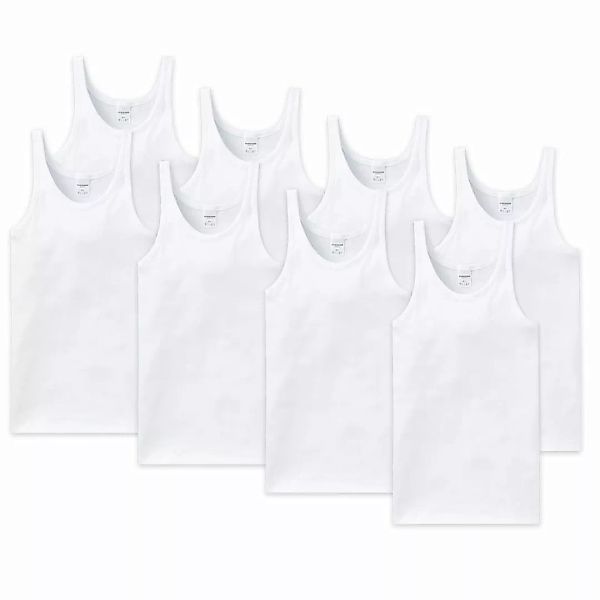 SCHIESSER Unterhemden im 8er Pack, Herren, Doppelripp oder Feinripp - Weiß günstig online kaufen