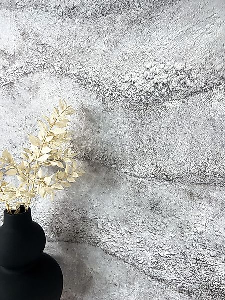 Newroom Vliestapete, Hellgrau Tapete Modern Stein günstig online kaufen