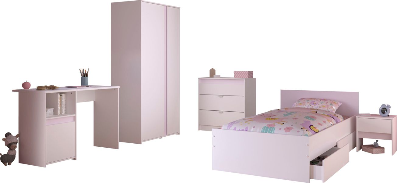 Parisot Jugendzimmer-Set "Pirouette, farbige Einsätze drehbar- Rosa oder Gr günstig online kaufen