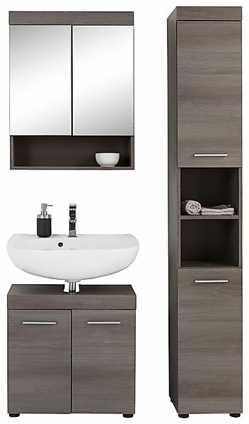 welltime Badmöbel-Set "Royan", (Set, 3 St.), Badmöbel-Set: Hochschrank, Spi günstig online kaufen