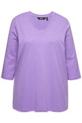 Ulla Popken T-Shirt Shirt Metallic-Nähte V-Ausschnitt günstig online kaufen