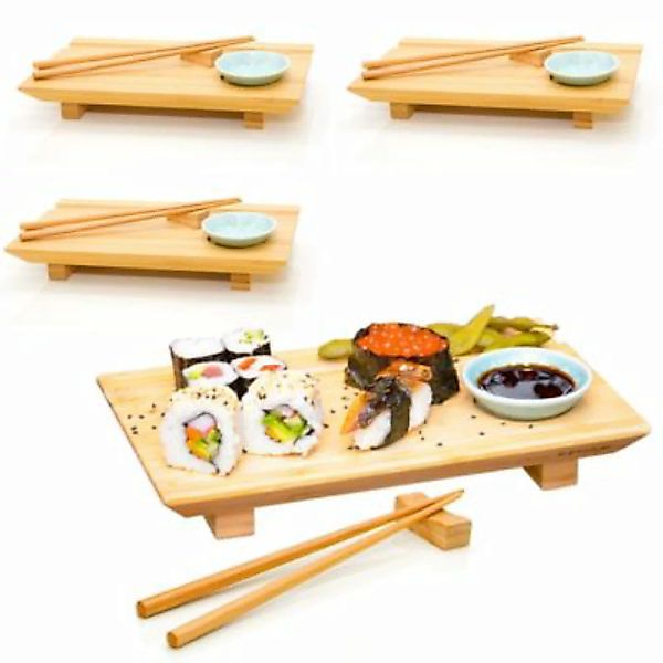 Dune Design® Bambus Holz Schneidebrett Sushi-Set 4 Personen braun günstig online kaufen