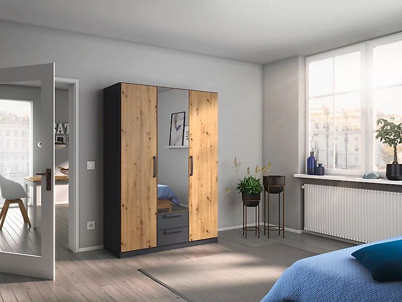 rauch Drehtürenschrank "StyleUp", Typ Dark & Wood mit trendigen farblich ab günstig online kaufen