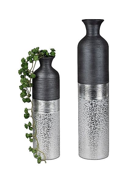 formano Bodenvase Luxor, Farbe: Silber, Motiv: Relief günstig online kaufen