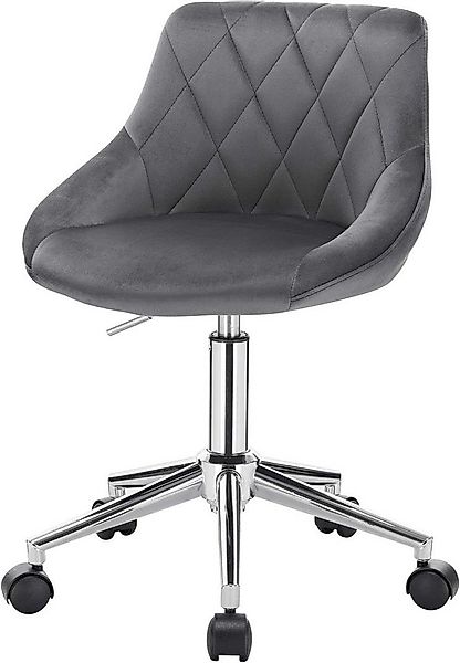 EUGAD Schreibtischstuhl (1 St), Bürohocker mit Rollen, Samt, höhenverstellb günstig online kaufen