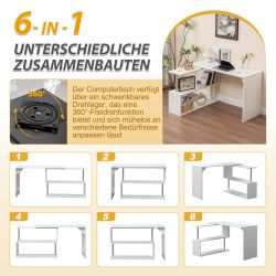 Thanaddo Eckschreibtisch Computertisch L-Förmig mit 360 günstig online kaufen