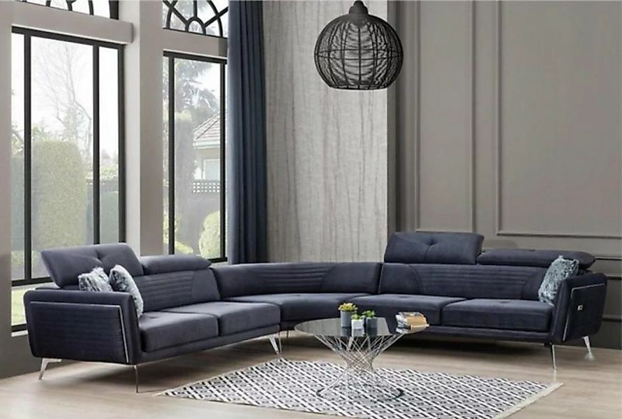 JVmoebel Ecksofa Ecksofa Sofa Couch Polster Couchen Sofas Weicher Dreisitze günstig online kaufen
