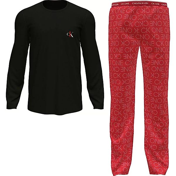 Calvin Klein Underwear Langarm-set Hosen Pyjama XL Black Top / Star Logo Pr günstig online kaufen