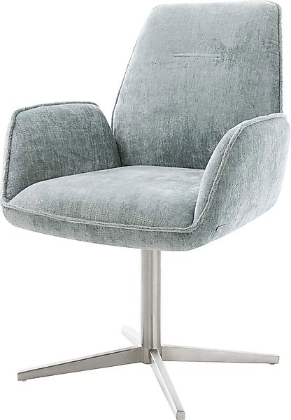 DELIFE Polsterstuhl Zoa-Flex, Fußkreuz Edelstahl Chenille Silbergrau 360° d günstig online kaufen