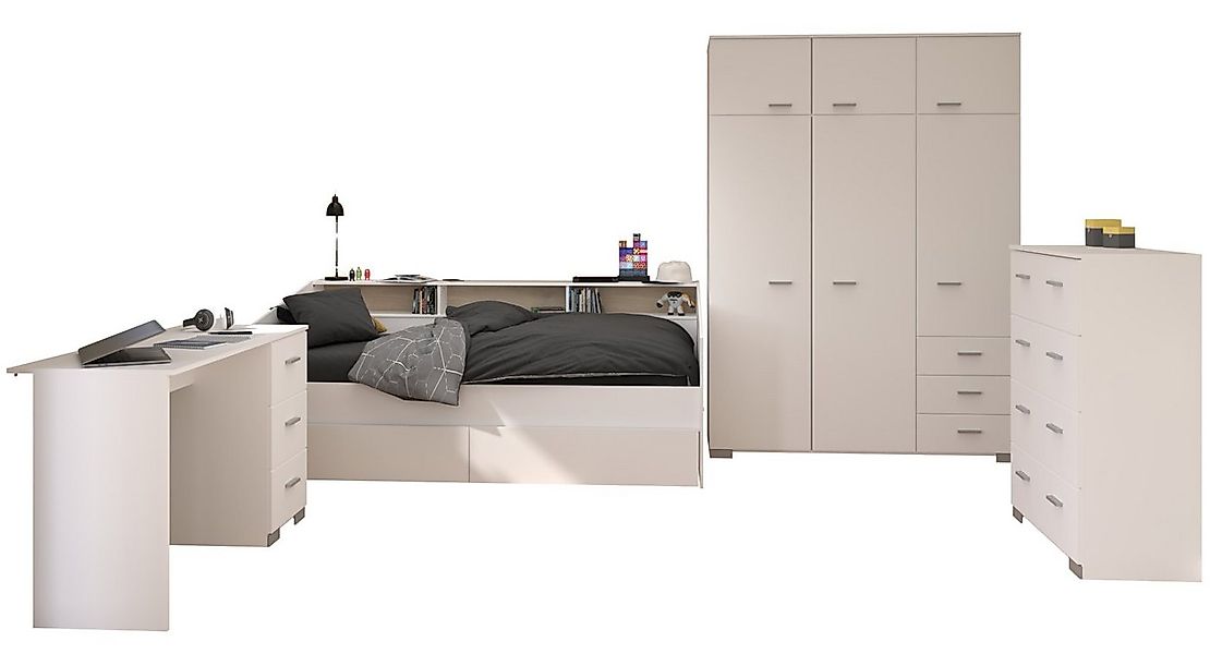 Parisot Jugendzimmer-Set Sleep, (Kinderzimmer Komplett-Set in weiß, 4-teili günstig online kaufen