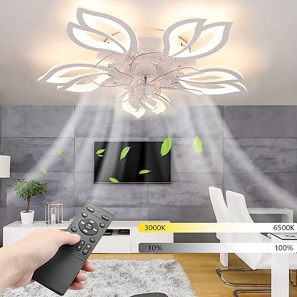 oyajia Deckenventilator 85W Deckenleuchte Dimmbar, Leise günstig online kaufen
