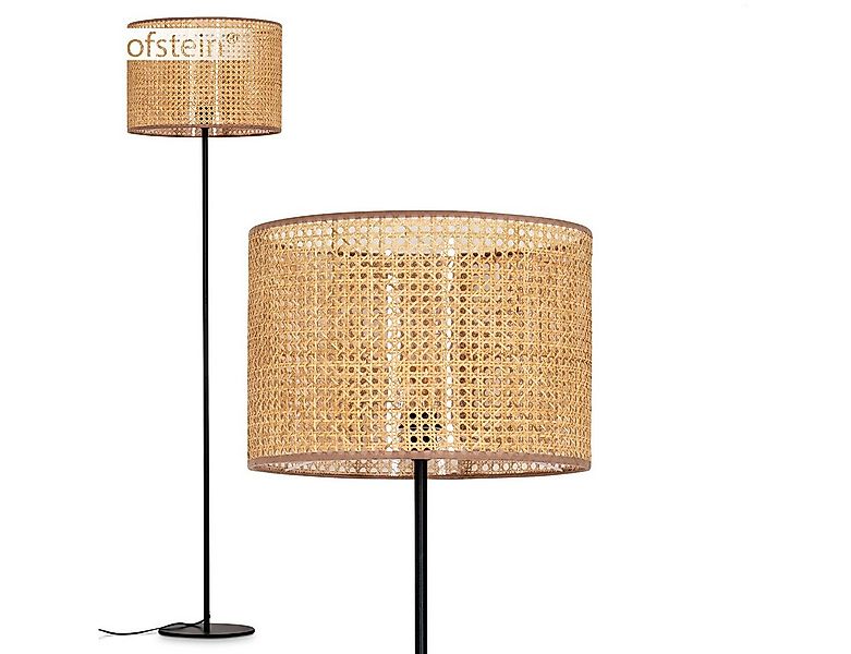 hofstein Stehlampe Stehlampe aus Metall/Wiener Geflecht/Rattan in Schwarz/N günstig online kaufen