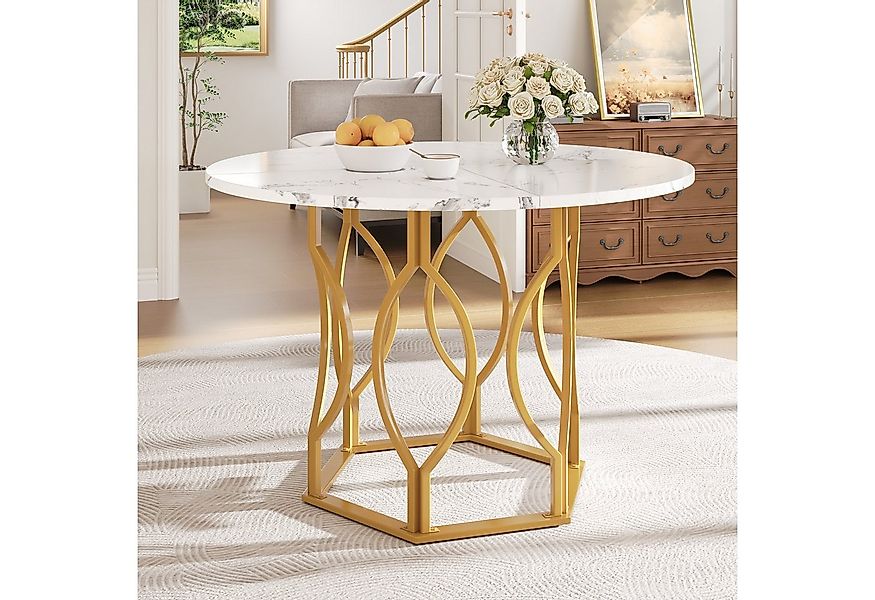 HAUSS SPOLE Esstisch Runder Küchentisch für Esszimmer,Tischbeine aus Metall günstig online kaufen