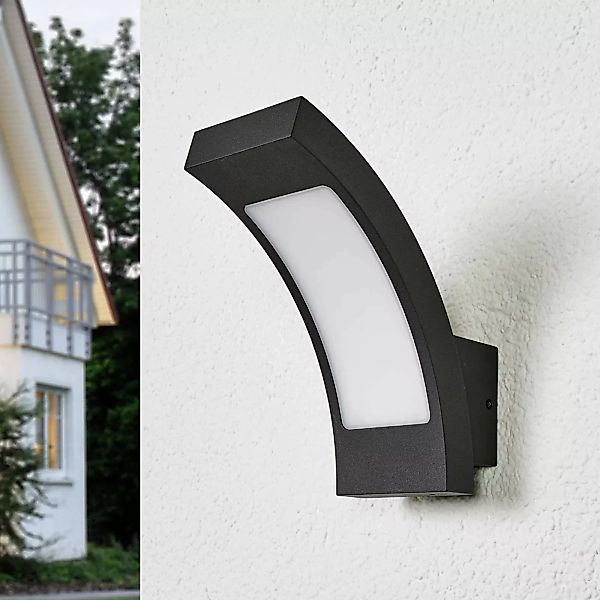 Lucande LED-Außenwandlampe Juvia, 19 cm, anthrazit, IP54 günstig online kaufen