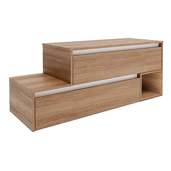 Fackelmann Waschbeckenunterschrank rechts Vita 128,7cm x51,6cm x46,5 cm Oak günstig online kaufen