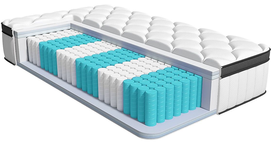 Taschenfederkernmatratze Matratze 90x200 cm Härtegrad H3, ergonomische 7 Zo günstig online kaufen
